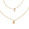 Wholesale Sweet Cool Double Layer Overlapping Clavicle Chain For Women Stainless Steel Titanium Steel Geometric Electroplated Necklace
