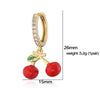 Wholesale Sweet Copper Earrings With Colored Diamond Fruit Cherry Strawberry And Animal Bear Paw Patterns And Zirconia Treatment