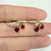Wholesale Sweet Copper Earrings With Colored Diamond Fruit Cherry Strawberry And Animal Bear Paw Patterns And Zirconia Treatment