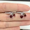 Wholesale Sweet Copper Earrings With Colored Diamond Fruit Cherry Strawberry And Animal Bear Paw Patterns And Zirconia Treatment