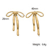 Wholesale Sweet Electroplated 18K Gold Stainless Steel Bow Earrings For Women