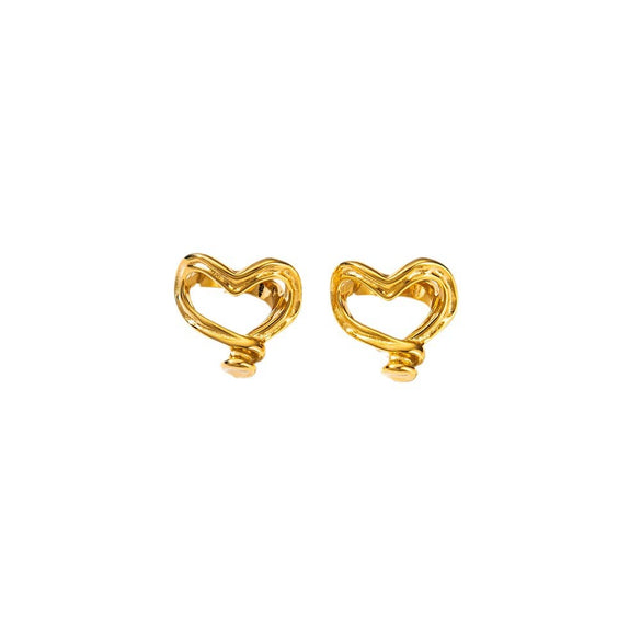 Wholesale Sweet Fashion Love Ring Stainless Steel Heart Shape Electroplated For Women