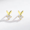 Wholesale Sweet Fishtail 925 Silver Diamond Earrings For Women With Electroplating