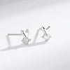 Wholesale Sweet Fishtail 925 Silver Diamond Earrings For Women With Electroplating