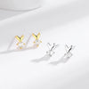 Wholesale Sweet Fishtail 925 Silver Diamond Earrings For Women With Electroplating