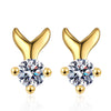 Wholesale Sweet Fishtail 925 Silver Diamond Earrings For Women With Electroplating