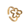 Wholesale Sweet Flower Open Ring For Women Stainless Steel Electroplated