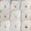 Wholesale Sweet Fruit Geometric Design Copper And Titanium Steel Electroplated Pendant Necklace For Women With O Word Chain