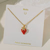 Wholesale Sweet Fruit Geometric Design Copper And Titanium Steel Electroplated Pendant Necklace For Women With O Word Chain