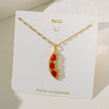 Wholesale Sweet Fruit Geometric Design Copper And Titanium Steel Electroplated Pendant Necklace For Women With O Word Chain