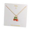 Wholesale Sweet Fruit Geometric Design Copper And Titanium Steel Electroplated Pendant Necklace For Women With O Word Chain