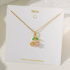 Wholesale Sweet Fruit Geometric Design Copper And Titanium Steel Electroplated Pendant Necklace For Women With O Word Chain