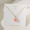 Wholesale Sweet Fruit Geometric Design Copper And Titanium Steel Electroplated Pendant Necklace For Women With O Word Chain