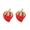 Wholesale Sweet Fruit Style Copper Ear Jewelry With Zirconia Design