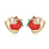 Wholesale Sweet Fruit Style Copper Ear Jewelry With Zirconia Design