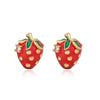 Wholesale Sweet Fruit Style Copper Ear Jewelry With Zirconia Design