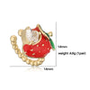 Wholesale Sweet Fruit Style Copper Ear Jewelry With Zirconia Design