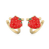 Wholesale Sweet Fruit Style Copper Ear Jewelry With Zirconia Design