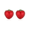 Wholesale Sweet Fruit Style Copper Ear Jewelry With Zirconia Design