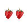Wholesale Sweet Fruit Style Copper Ear Jewelry With Zirconia Design