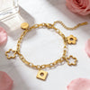 Wholesale Sweet Geometric Flower Stainless Steel Electroplated Bracelet For Women