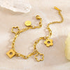 Wholesale Sweet Geometric Flower Stainless Steel Electroplated Bracelet For Women