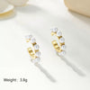 Wholesale Sweet Geometric Imitation Pearl Electroplated Stainless Steel Ear Clip Earrings For Women