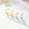 Wholesale Sweet Geometric Imitation Pearl Electroplated Stainless Steel Ear Clip Earrings For Women