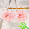 Wholesale Sweet Handmade Fabric Gauze Heart And Bow Flower Leaf Earrings For Women