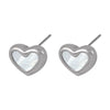 Wholesale Sweet Heart Shell Threepiece Couple Jewelry Set Titanium Steel Electroplated