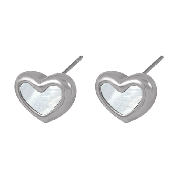 Wholesale Sweet Heart Shell Threepiece Couple Jewelry Set Titanium Steel Electroplated