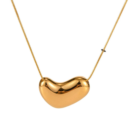 Wholesale Sweet Heartshaped Electroplated Titanium Steel Snake Bone Necklace For Women