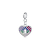 Wholesale Sweet Heartshaped S925 Sterling Silver Pendant With Colored Diamond Microinlay