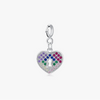Wholesale Sweet Heartshaped S925 Sterling Silver Pendant With Colored Diamond Microinlay