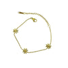 Wholesale Sweet Little Daisy Design Titanium Steel Gold Plated Necklace And Earrings Set For Women