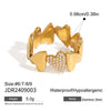 Wholesale Sweet Love Heart Shaped Stainless Steel Ring With 18K Gold Plated Electroplating For Women Light Luxury Jewelry