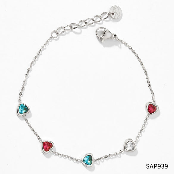 Wholesale Sweet Love Pattern Stainless Steel Jewelry Set With Zircon Inlay And Electroplating Treatment Necklace And Bracelet With O Chain And Love Water Drops Bell Patterns