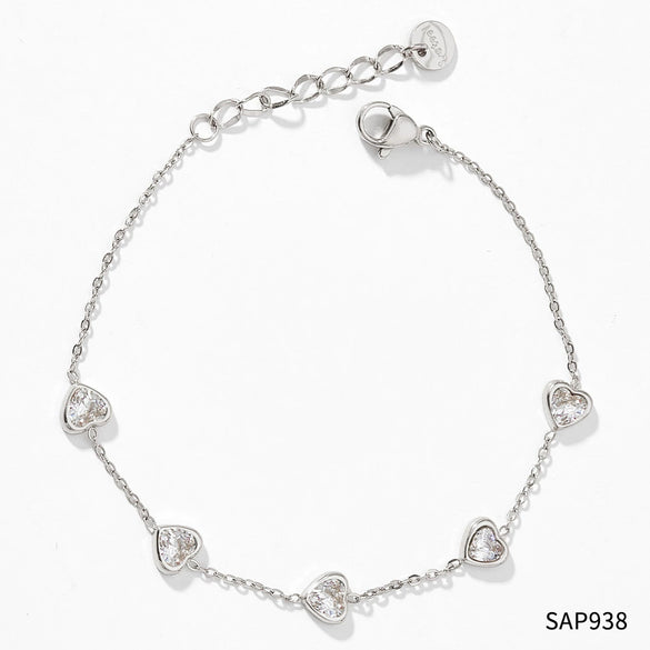 Wholesale Sweet Love Pattern Stainless Steel Jewelry Set With Zircon Inlay And Electroplating Treatment Necklace And Bracelet With O Chain And Love Water Drops Bell Patterns