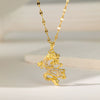 Wholesale Sweet Nature Heart Shape Titanium Steel Copper Electroplated Clavicle Chain Necklace For Women