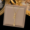 Wholesale Sweet Nature Heart Shape Titanium Steel Copper Electroplated Clavicle Chain Necklace For Women