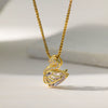 Wholesale Sweet Nature Heart Shape Titanium Steel Copper Electroplated Clavicle Chain Necklace For Women