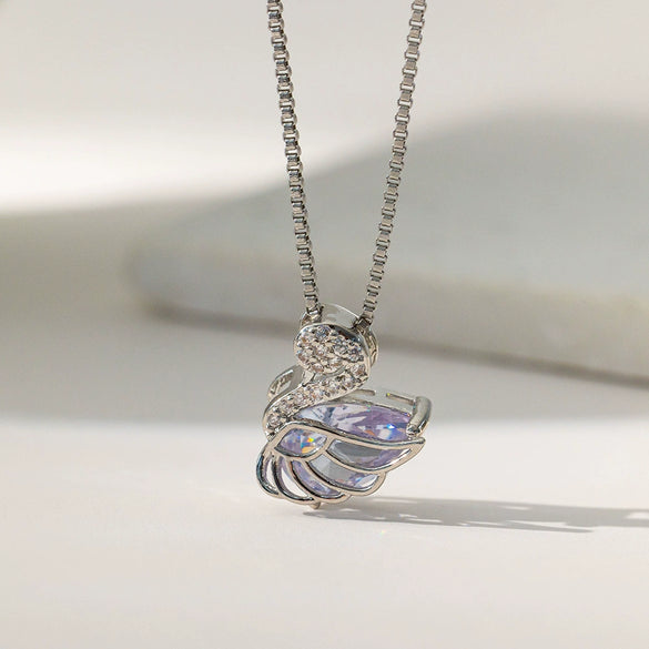 Wholesale Sweet Nature Heart Shape Titanium Steel Copper Electroplated Clavicle Chain Necklace For Women