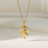Wholesale Sweet Nature Heart Shape Titanium Steel Copper Electroplated Clavicle Chain Necklace For Women