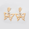 Wholesale Sweet Stainless Steel Gold Plated Butterfly Fashion Women's Earrings