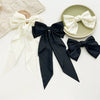 Wholesale Sweet Style Handmade Cloth Hair Accessories Spring Clip Hairpin With Satin Fabric Bow Ribbon For Women
