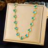 Wholesale Sweet Style Heart Shape Rhinestone Stainless Steel Electroplated Necklace