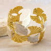 Wholesale Sweet Style Simple Open Stainless Steel Oildrip Ginkgo Leaf Titanium Steel Bracelet Jewelry