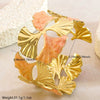 Wholesale Sweet Style Simple Open Stainless Steel Oildrip Ginkgo Leaf Titanium Steel Bracelet Jewelry