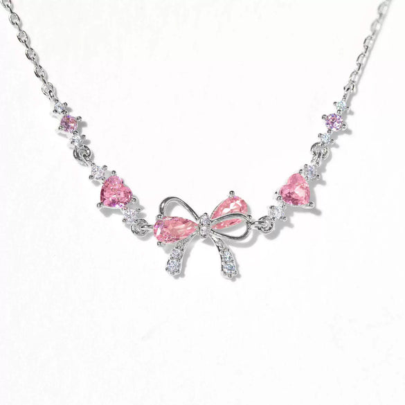 Wholesale Sweet Style Women's Bracelet With Love Zircon Butterfly And Bow Tie Pattern Copper And Plastic Material