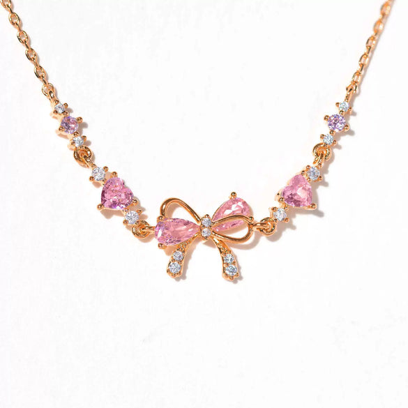 Wholesale Sweet Style Women's Bracelet With Love Zircon Butterfly And Bow Tie Pattern Copper And Plastic Material
